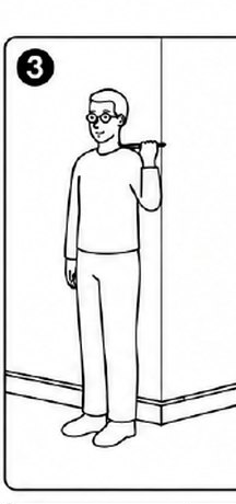 Panel 3 — reach over your shoulder and mark your scratch height