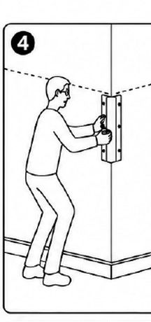Panel 4 — hold the piece on the corner at your mark