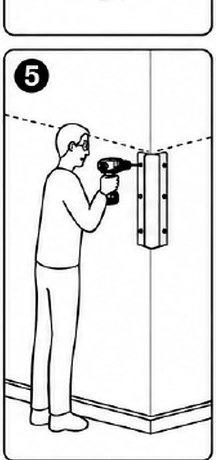 Panel 5 — drive the six supplied screws with a screw gun