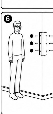 Panel 6 — press the plastic caps over the screw heads